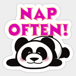 Nap Often Funny Panda Holiday Design Sticker